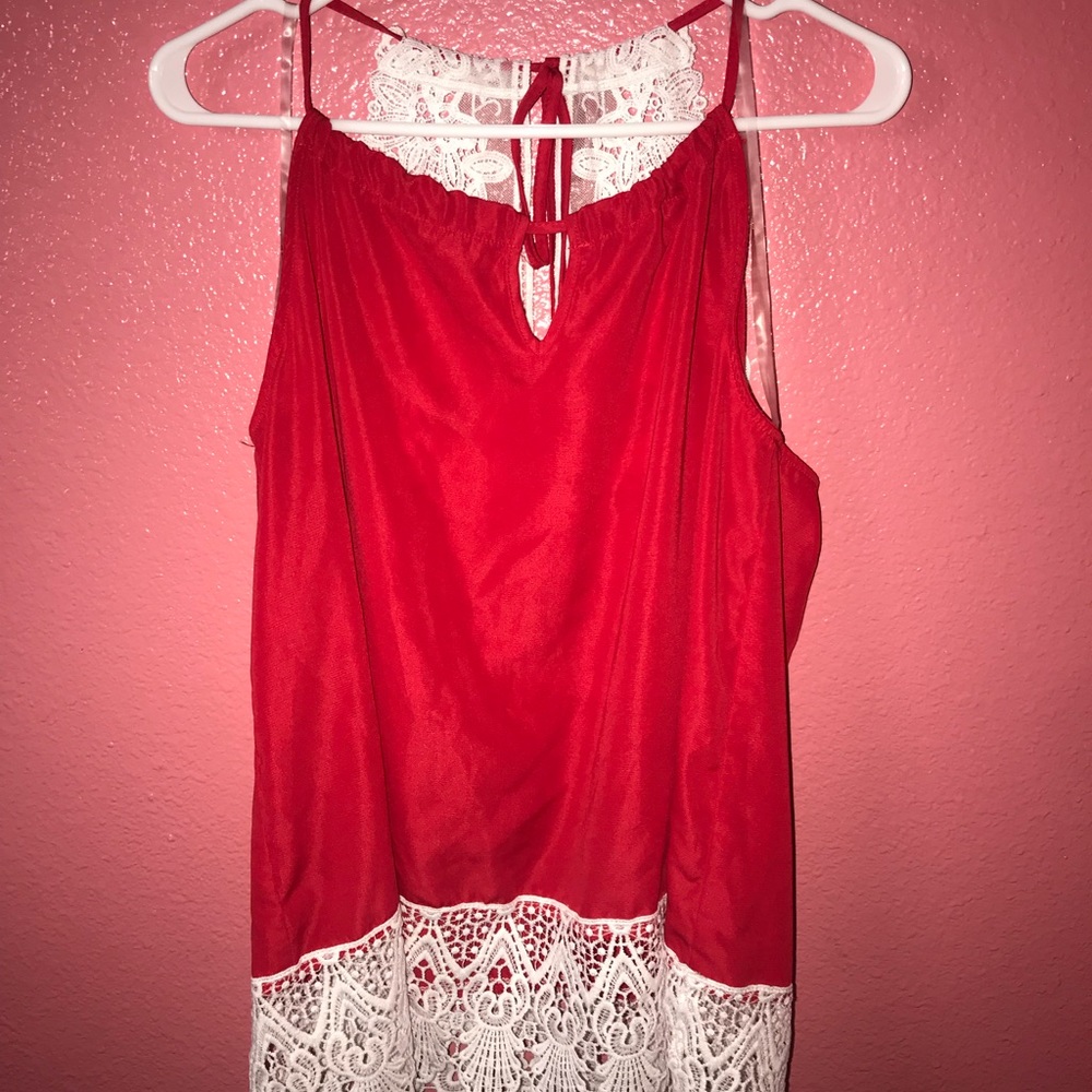 Red Lace Blouse
